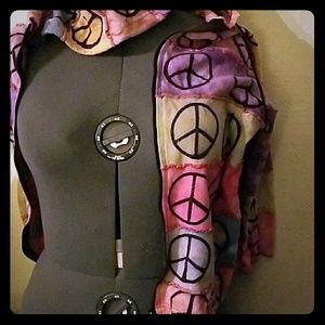 Cute peace sign zip-up hoodie